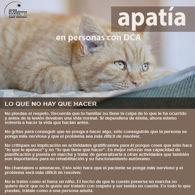 Póster lo que no hay que hacer en caso de apatía.