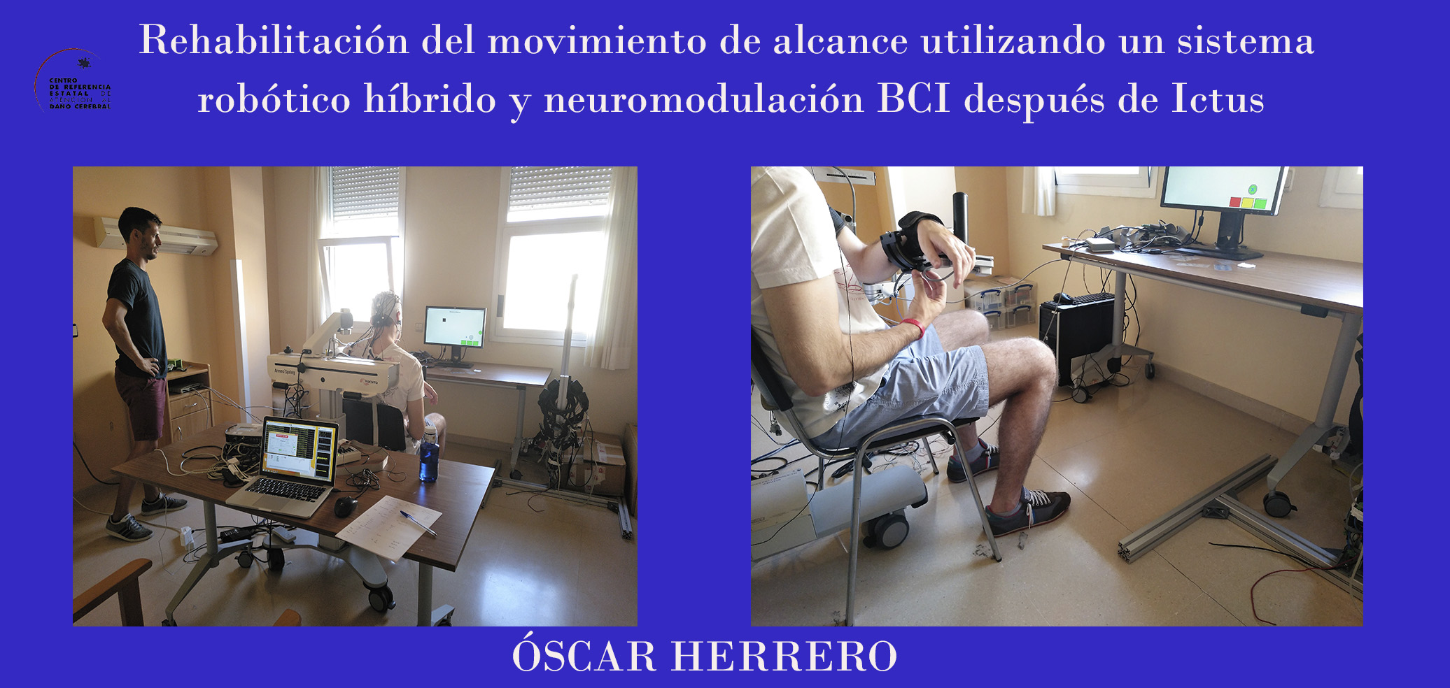 Usuarios realizando una tarea de alcance con un sistema robótico híbrido.